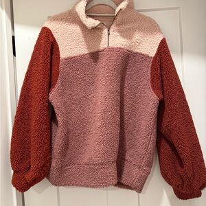 Universal Thread Teddy Jacket in Pink and Red